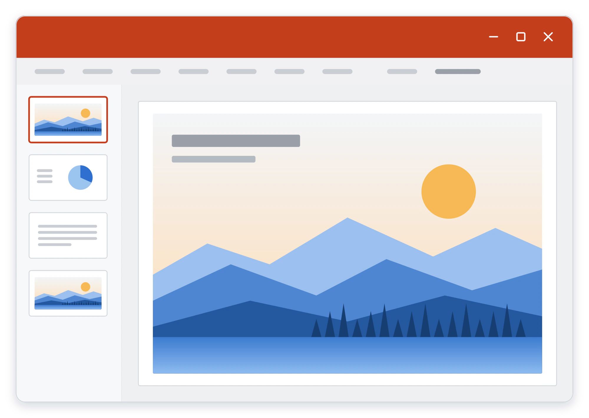 PowerPoint-Fenster mit geöffneter Präsentation